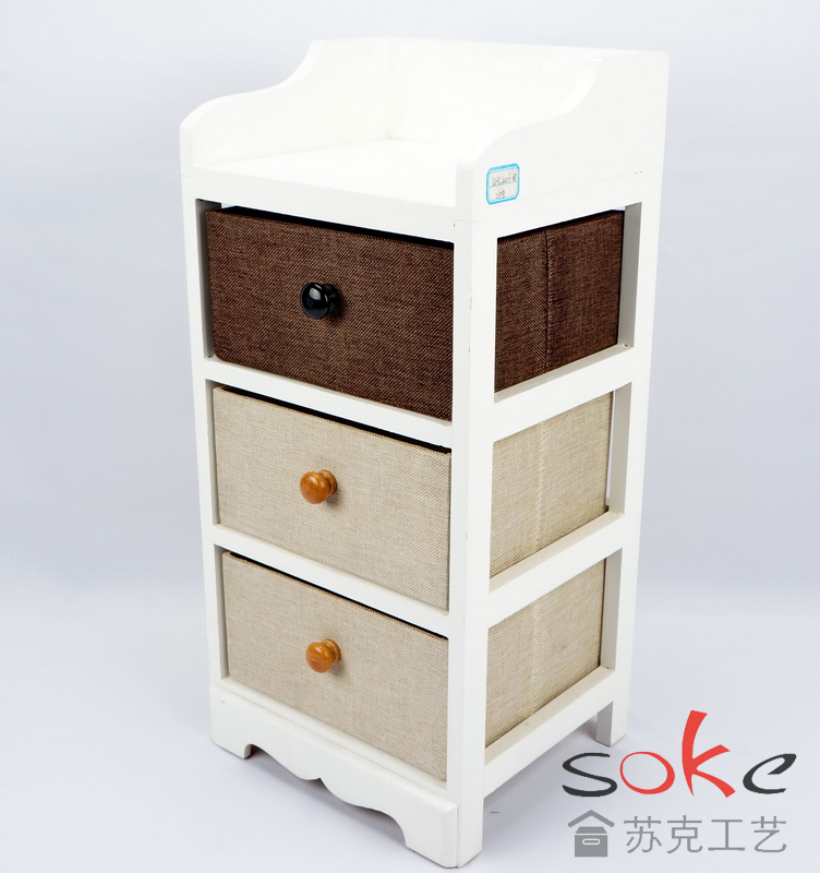 linen fabric with wooden frame Cabinet Storage
