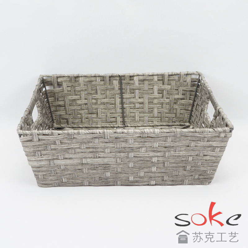 PP Woven Strap Storage Bins with Metal Frame
