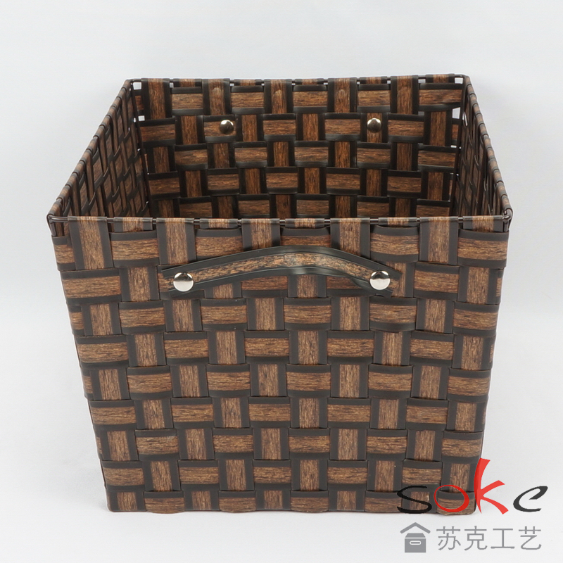 PE Woven Strap Storage Bins with Metal Frame