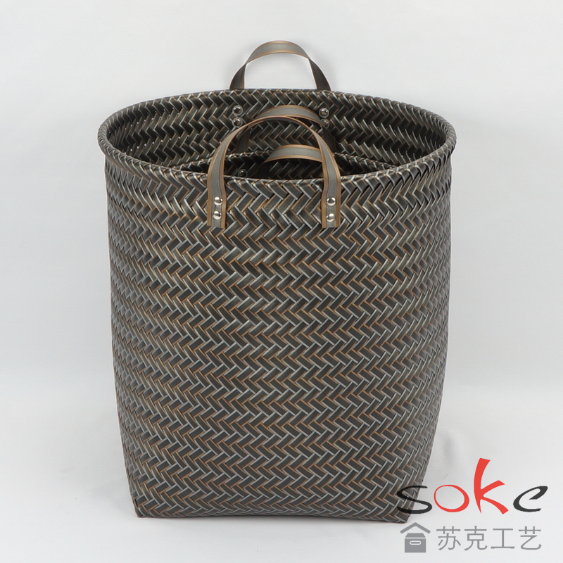 PP Woven Strap hamper and the top with iron ring