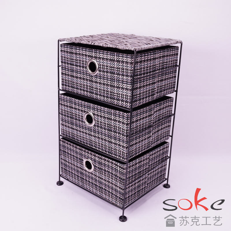 Fabric box with Wooden Frame Cabinet Storage
