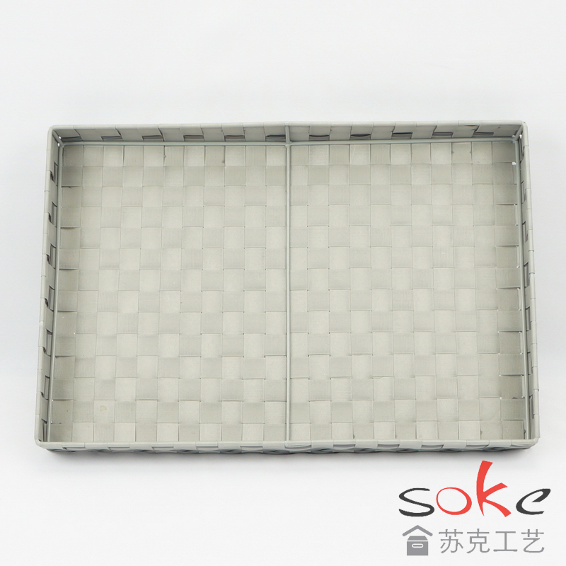 PE Woven Strap Storage tray with Metal Frame