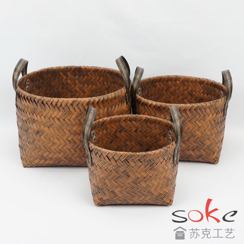 PP Woven Strap Storage basket and the top with iron ring