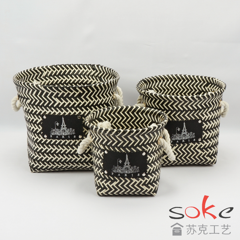 PP Woven Strap Storage basket and the top with iron ring