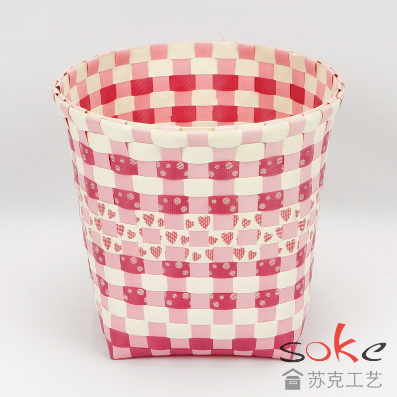 PP Woven Strap Storage basket with Metal Frame