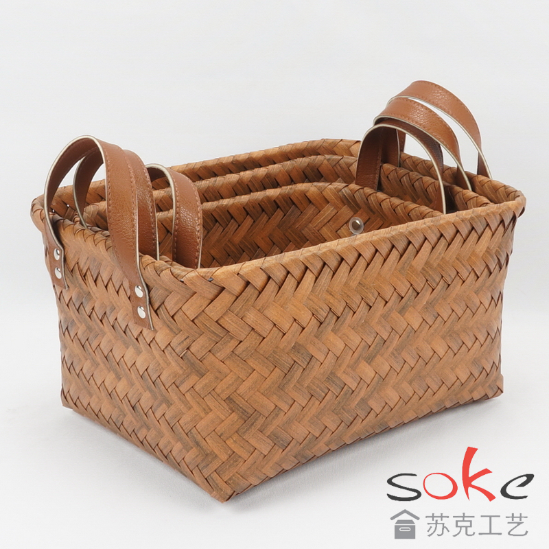 PP Woven Strap Storage basket and the top with iron ring